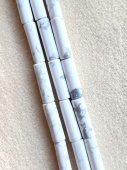 Бусины-трубочки 13*4 мм, белый с серым